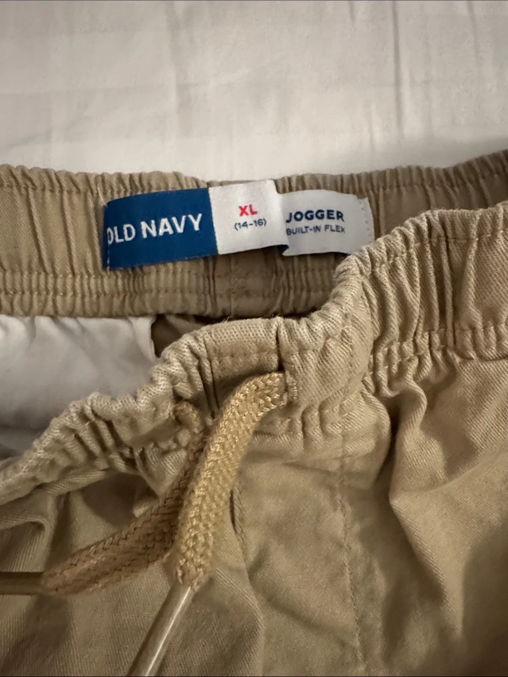 Old Navy Boys Tan Elastic-Waist Chinos